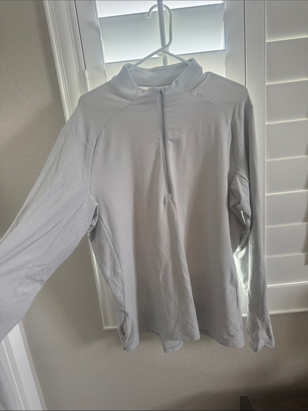 lululemon athletica Light Gray Long Sleeve Half-Zip Shirt